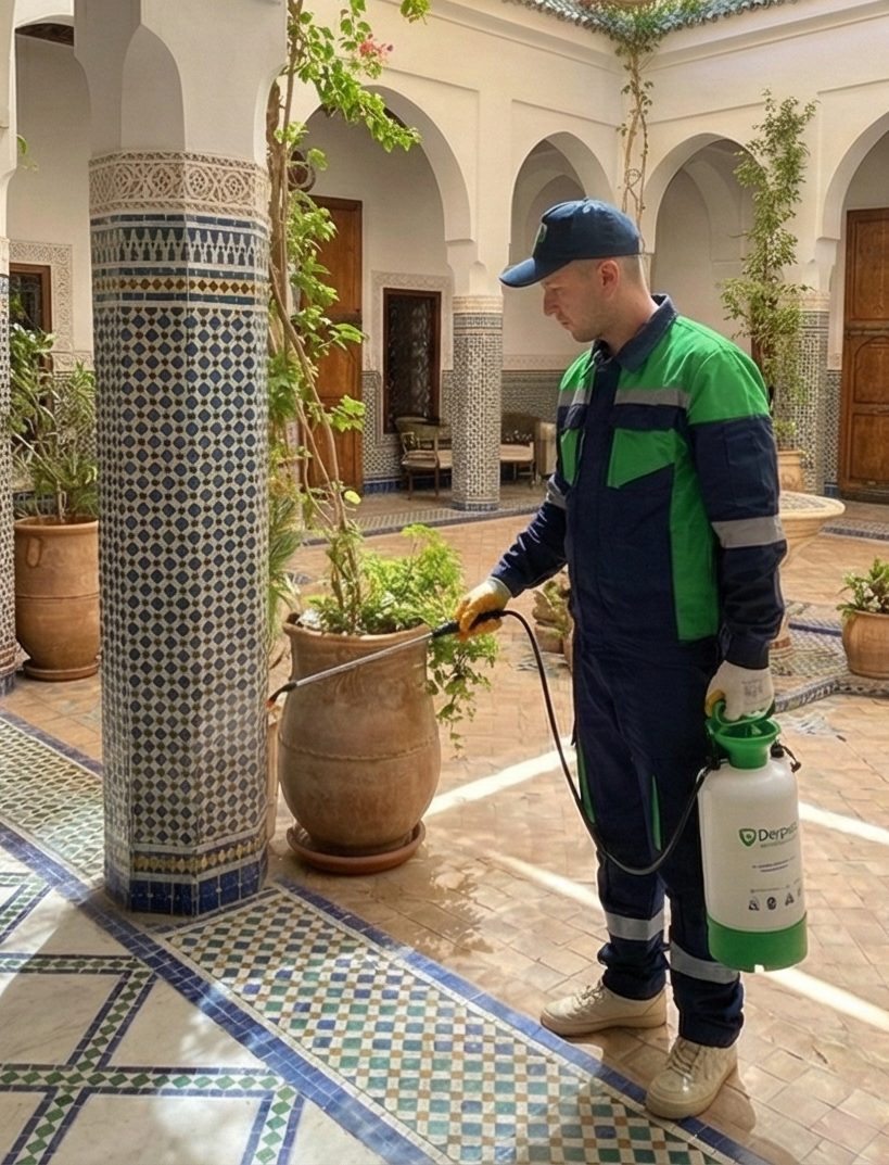 Technicien DerPest Solutions en intervention désinsectisation riad Casablanca